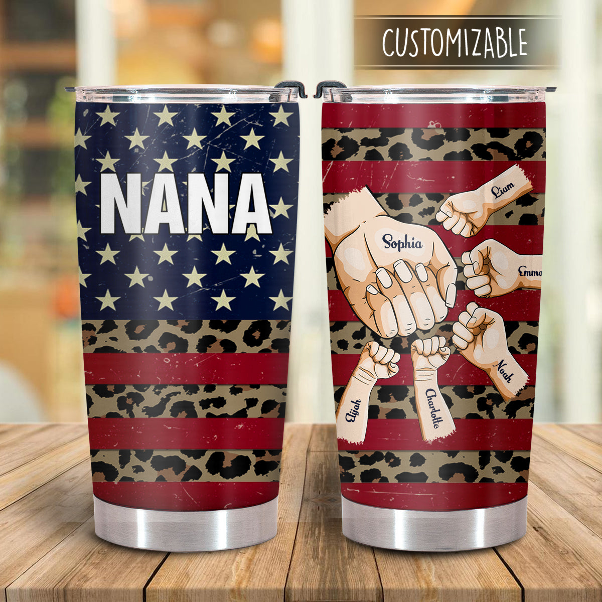 Grandma With Grandkids Hand To Hands Personalized Tumbler Gift For Grandma