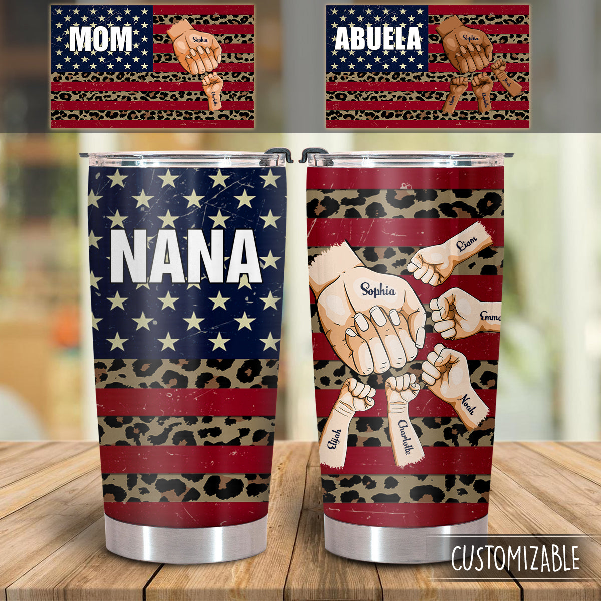 Grandma With Grandkids Hand To Hands Personalized Tumbler Gift For Grandma