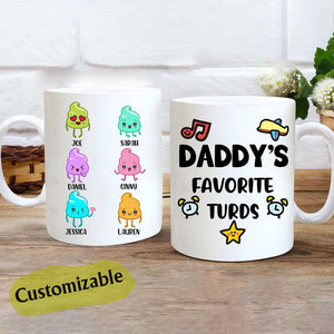 Daddy's Favorite Turds Personalized Mug Gift for Father