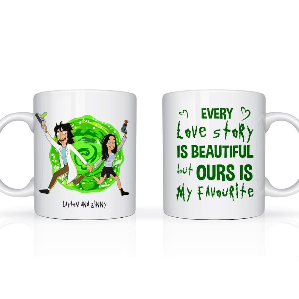 Every Love Story Is Beautiful But Ours Is My Favorite Couple R And M - Personalized Edge To Edge Mug - Gift For Couple