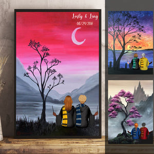 Wizard Couple With Tree - Personalized Poster & Canvas - Gift For Couple bannernotitle_1.jpg?v=1644629978