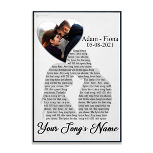 Couple Silhouette Song Lyrics - Personalized Canvas - Gift For Couple