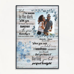 Baby I'm Dancing In The Dark With You - Personalized Canvas - Gift For Couple