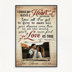 I Cross My Heart - Personalized Canvas - Gift For Couple