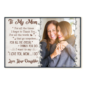 I Love You Mom Personalized Photo Canvas Gift For Mom