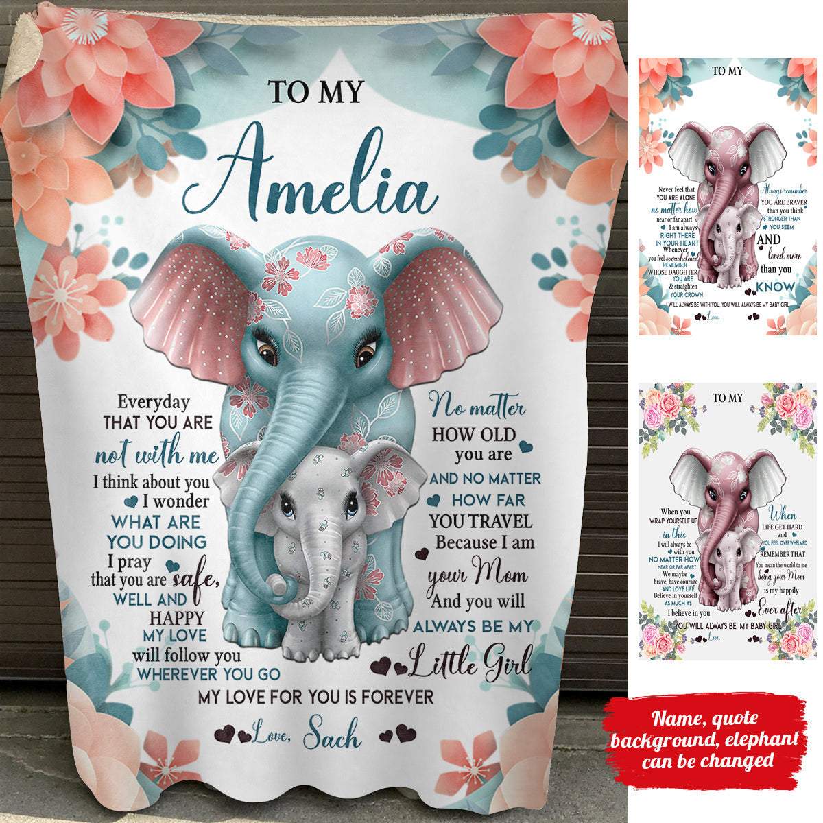 Elephant My Love For You Is Forever - Personalized Blanket - Gift For Daughter bannertitle_2dea14ab-81ce-4af3-bfde-4445f4be1720.jpg?v=1644998329