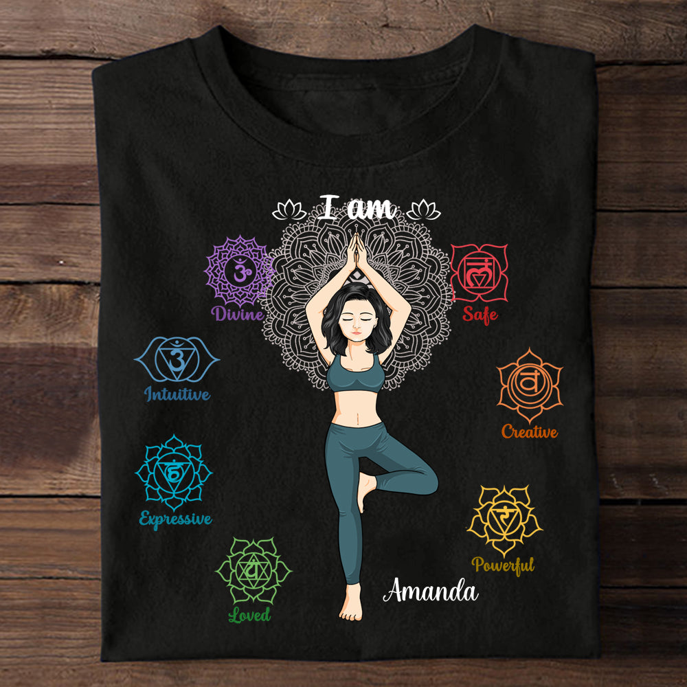 I Am Divine Intuitive Expressive Loved - Personalized Apparel - Gift For Yoga Lovers