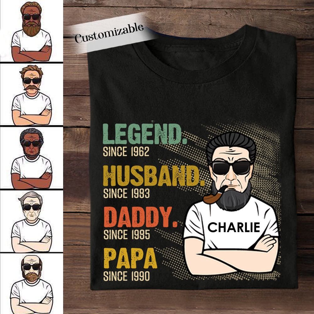 The Legend Papa Old Man Custom Apparel Gift For Grandfather
