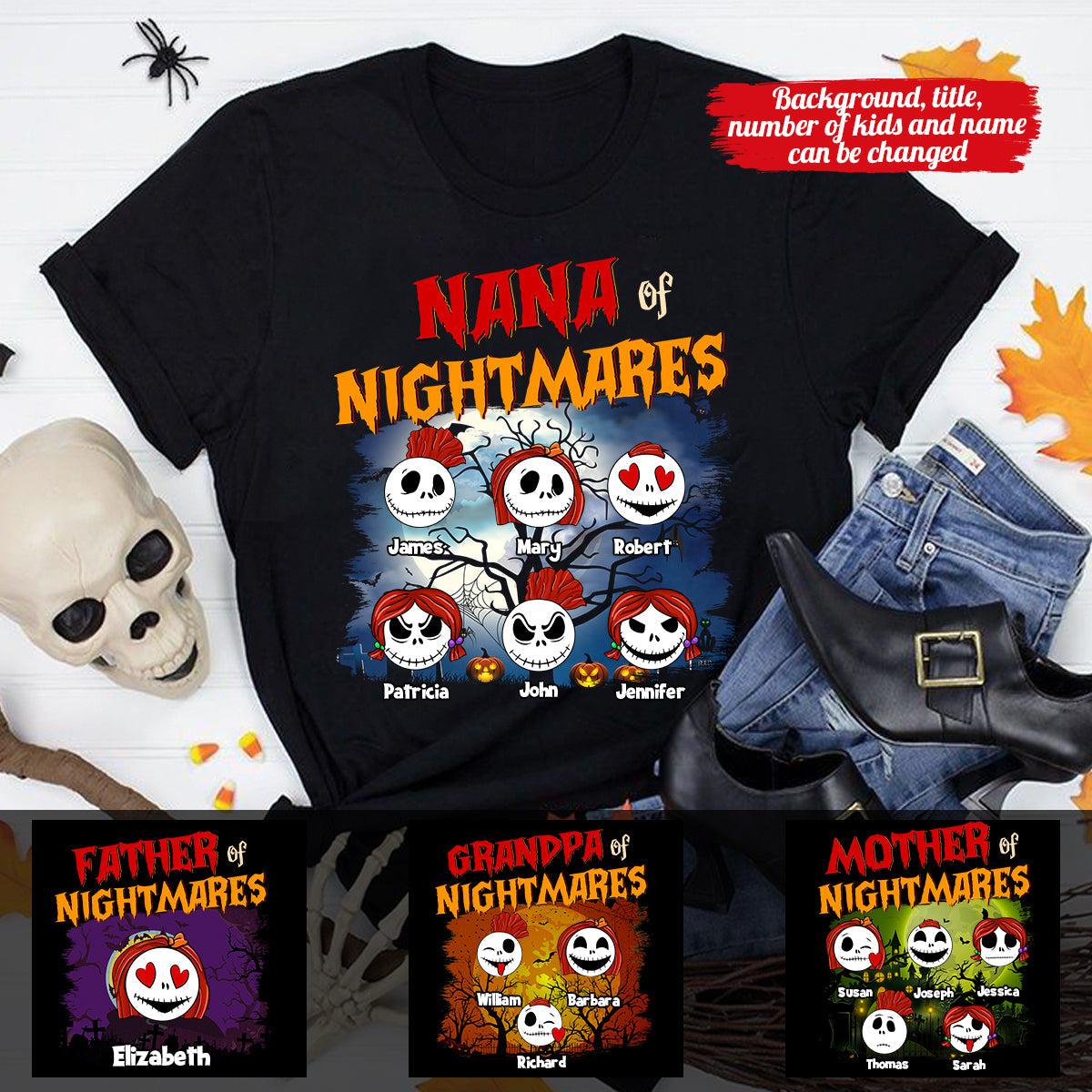 Family of Nightmares Halloween Gift Personalized Apparel bannertshirtFB.jpg?v=1630377805