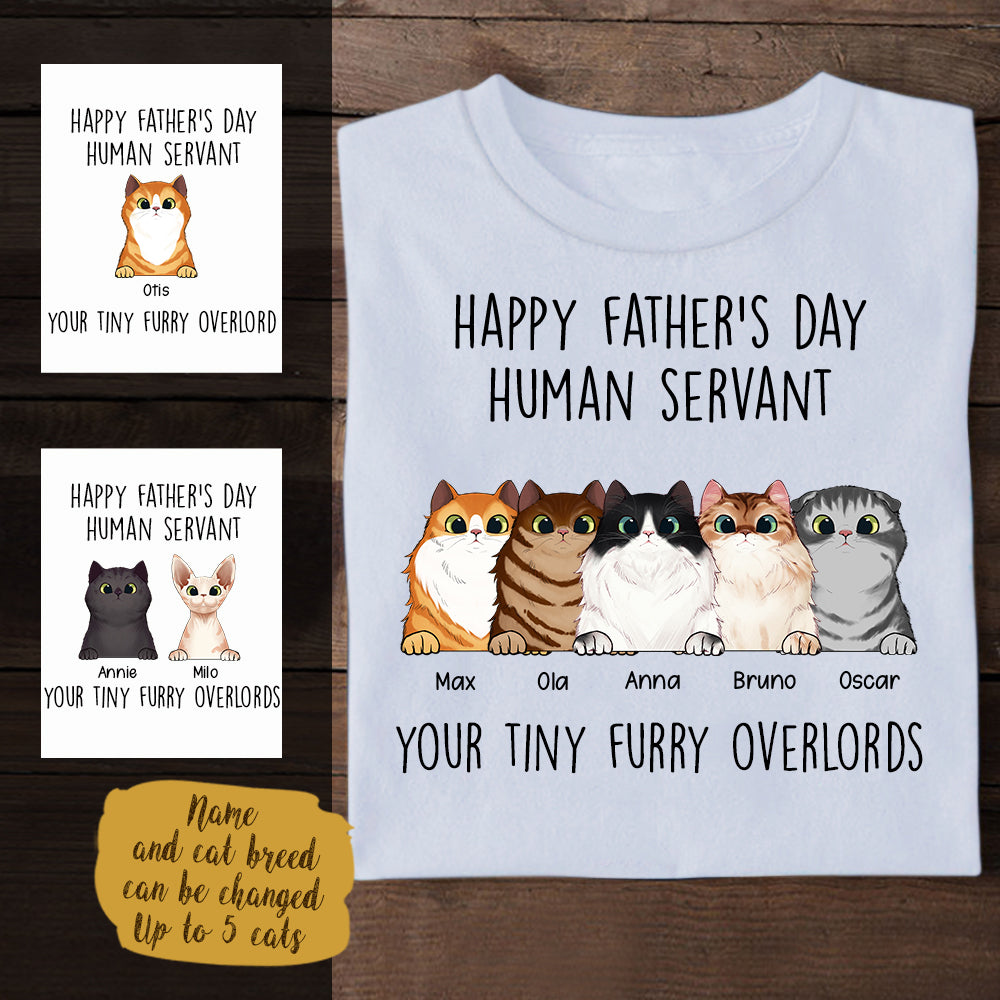 Witty Cat, Human Servant Your Tiny Furry Overlords  Personalized Apparel bannertshirt_wittycat_21.5.jpg?v=1621657347