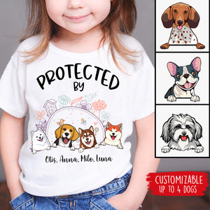 Cute Dog, Protected by Dog Custom Standard Youth T-shirt