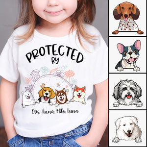Cute Dog, Protected by Dog Custom Standard Youth T-shirt