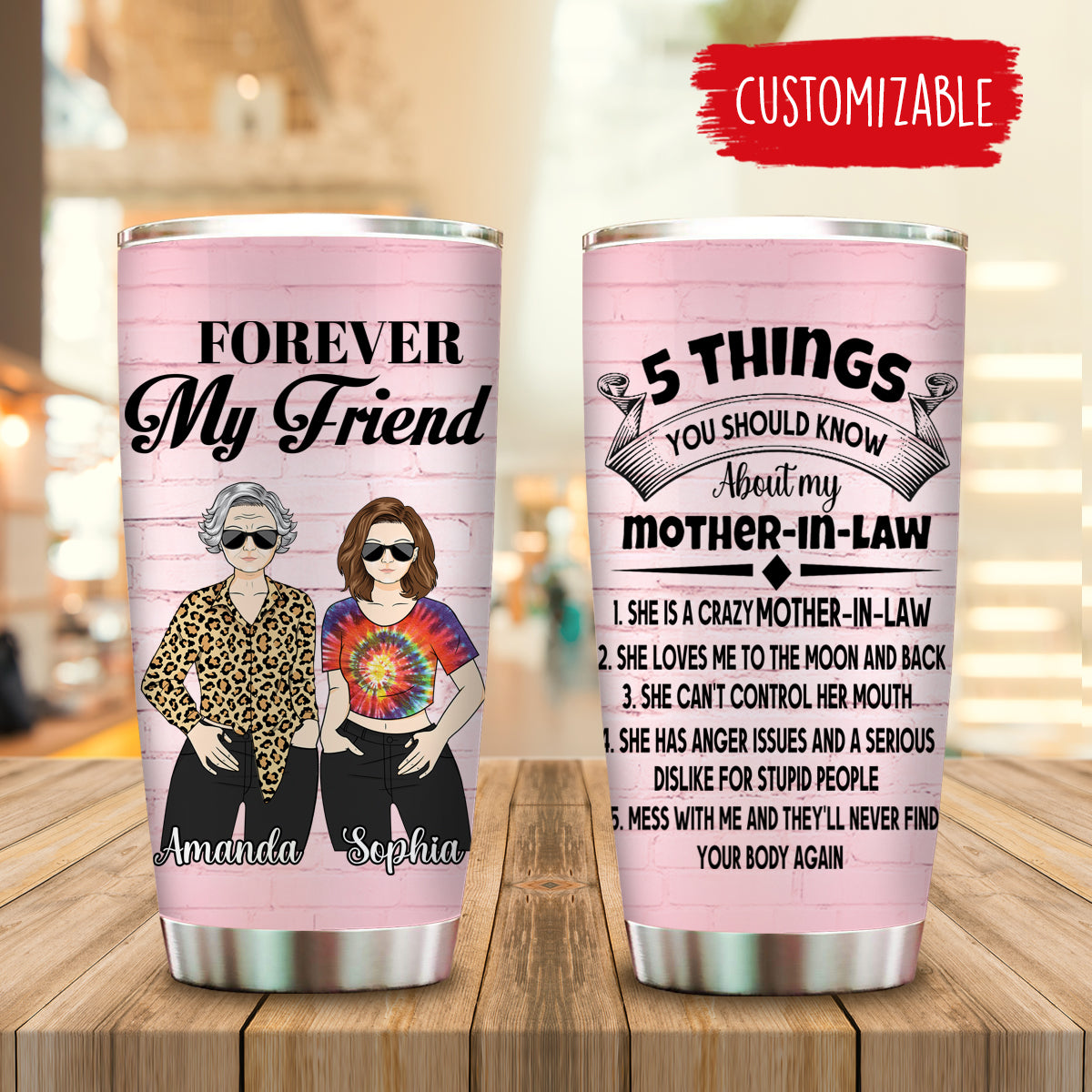 5 Things You Should Know About My Mother-in-law, Mother's Day Gifts For Mother In Law - Personalized Tumbler - Gift for Mother-in-law