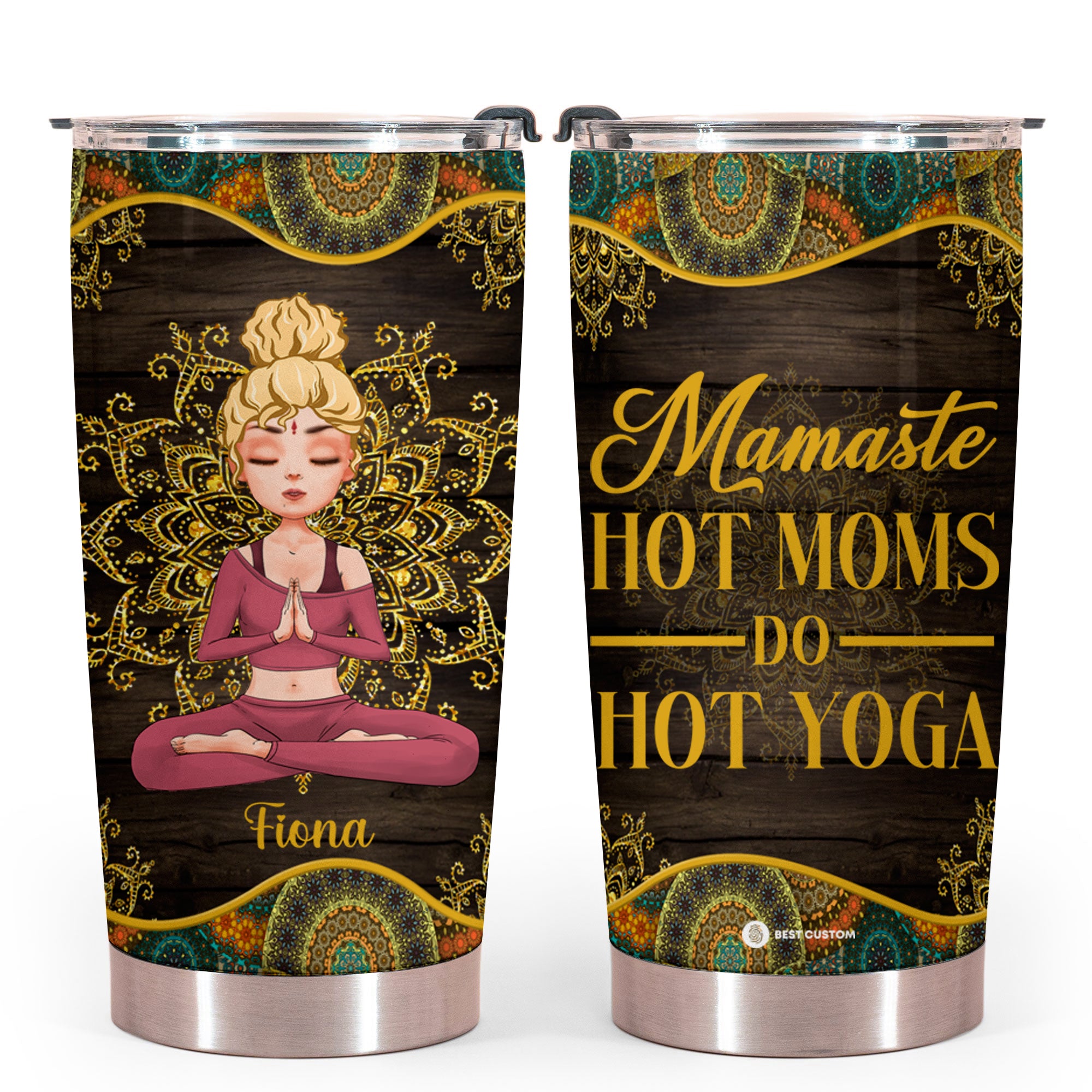 Mamaste Hot Moms Do Hot Yoga - Personalized Tumbler - Gift For Mom