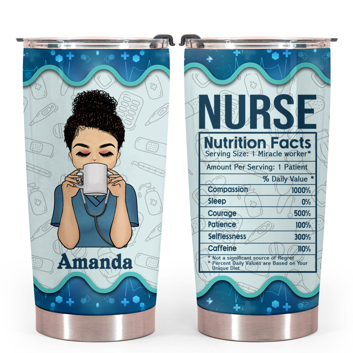 Nurse Nutrition Facts - Personalized Tumbler - Nurse