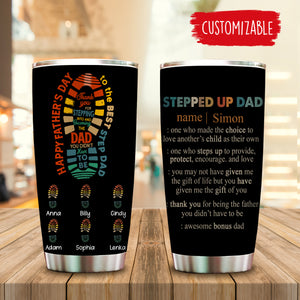 Happy Father's Day To The Best Step Dad, Father's Day Gift - Personalized Tumbler - Gift for Father
