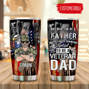 Veteran Dad, Father's Day Gift - Personalized Tumbler - Gift for Father