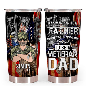 Veteran Dad, Father's Day Gift - Personalized Tumbler - Gift for Father