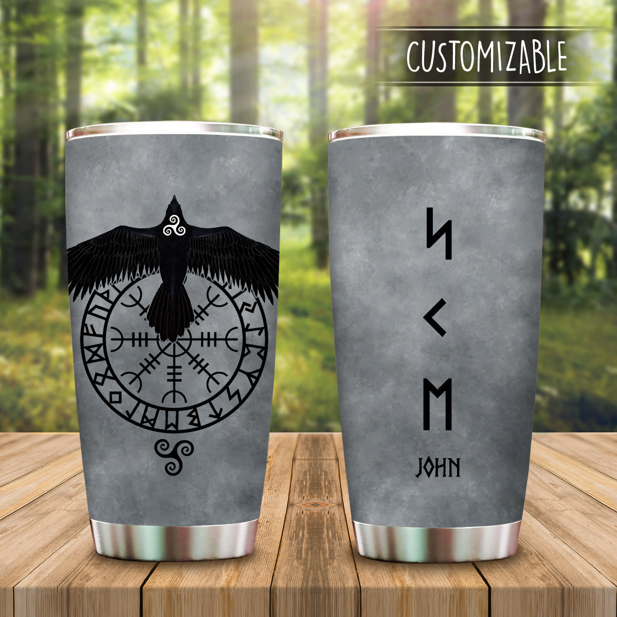 Viking Raven Rune Birth Month Personalized Tumbler bannertumblerfb_a30833d2-a3b2-4286-a52d-b50ce921a8c6.jpg?v=1652842081