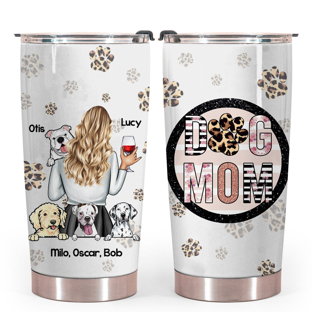 Cute Dog, Dog Mom Personalized Tumbler