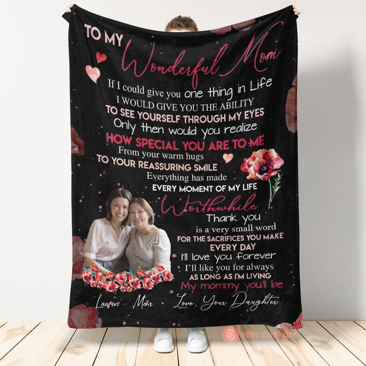 Gift For Mother Blanket, To My Mom I'll Love You Forever - Love From Daughter