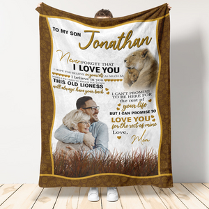 Gift For Son Blanket, To My Son Lion Never Forget That I Love You Letter From Mom