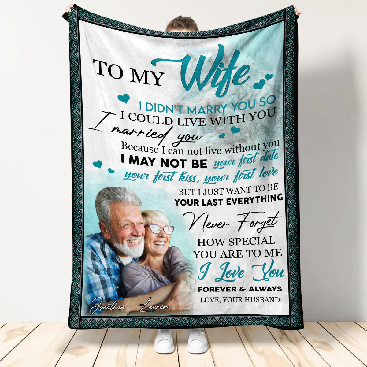Gift For Wife Blanket, Wolf To My Wife I Didn't Marry You So I Could Live With You Blanket Gift For Wife