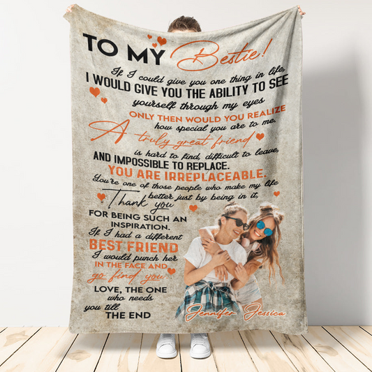 Gift For Bestie, To My Bestie Fleece Blanket Live Preview