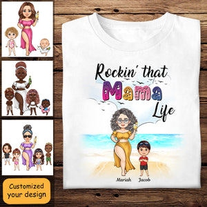 Rockin That Mama Life Pretty Girl Gift For Mom - Personalized Apprael - Mother's Day, Gift For Mother