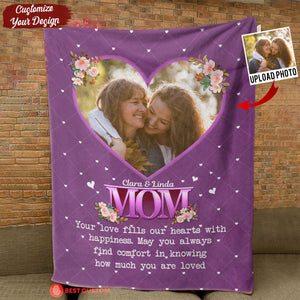 Your Love Fills Our Hearts With Happiness - Personalized Blanket - Mother's Day, Loving Gift For Mom, Mother, Mommy bn-fb-fix.jpg?v=1678155485