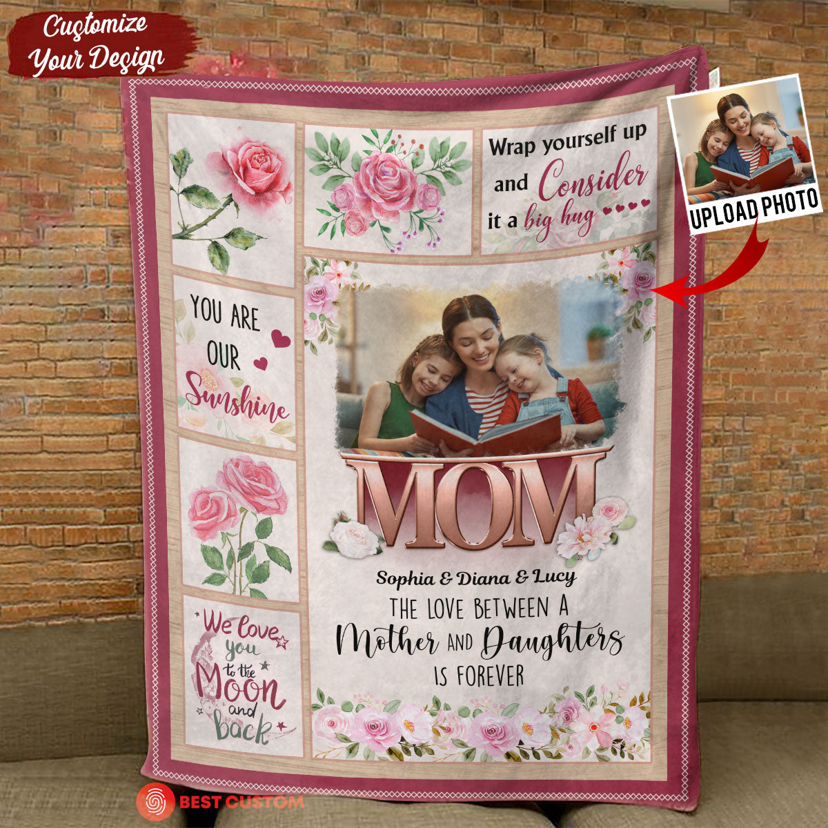 Wrap Yourself Up And Consider It A Big Hug - Personalized Blanket - Birthday Mother's Day Gift For Mom, Mum bn-fb_218d3946-eded-4278-8931-1e7e23248a71.jpg?v=1678155596