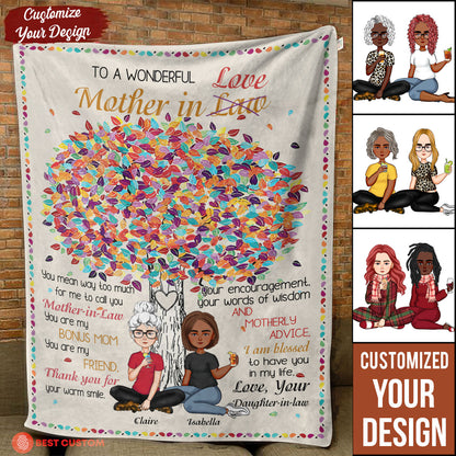 To A Wonderful Mother In love - Personalized Blanket - Mother's day Gift, Gift For Mother-in-Law