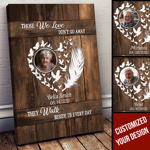 Those We Love Don't Go Away - Personalized Canvas - Memorial Home Decor Gift For Mom, Dad, Siblings Canvas - Memorial