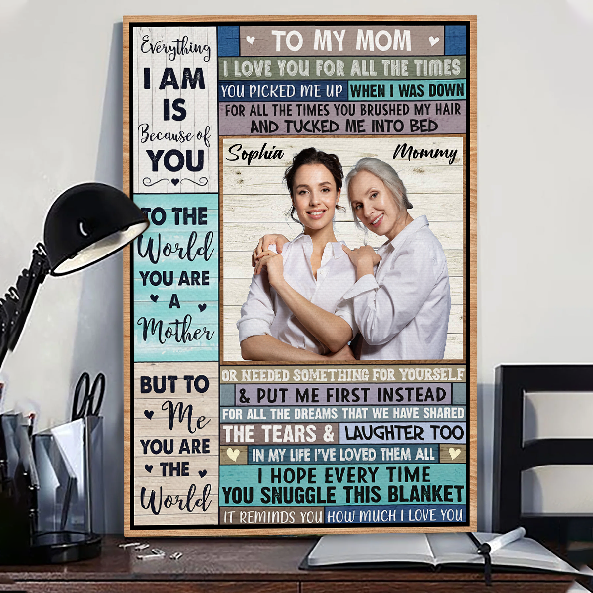 Personalization Gifts For Mom - I Love You For All The Time - Personalized Picture Blanket - Personalized Mother's Day Gift