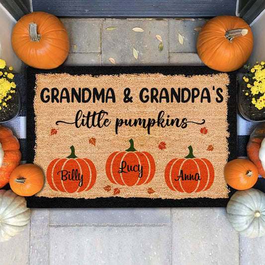 Grandparents Little Pumpkins Personalized Doormat - Halloween doormatgg.jpg?v=1661222610