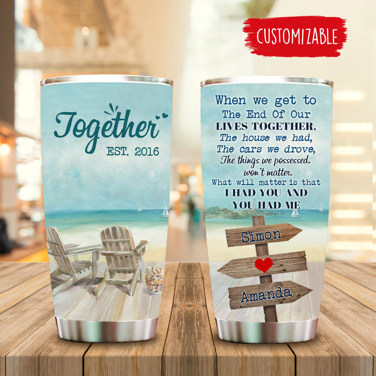 Lives Together, I Had You Personalized Tumbler - Gift For Couple