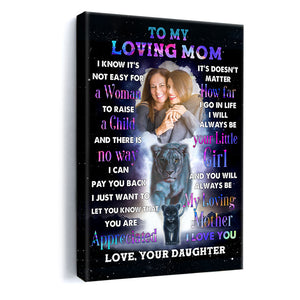 Lion Mom To My Loving Mom - Personalized Photo Canvas - Gift For Mom