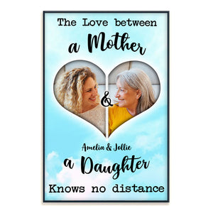 No Distance Mother And Daughter - Personalized Photo Canvas - Gift For Mom