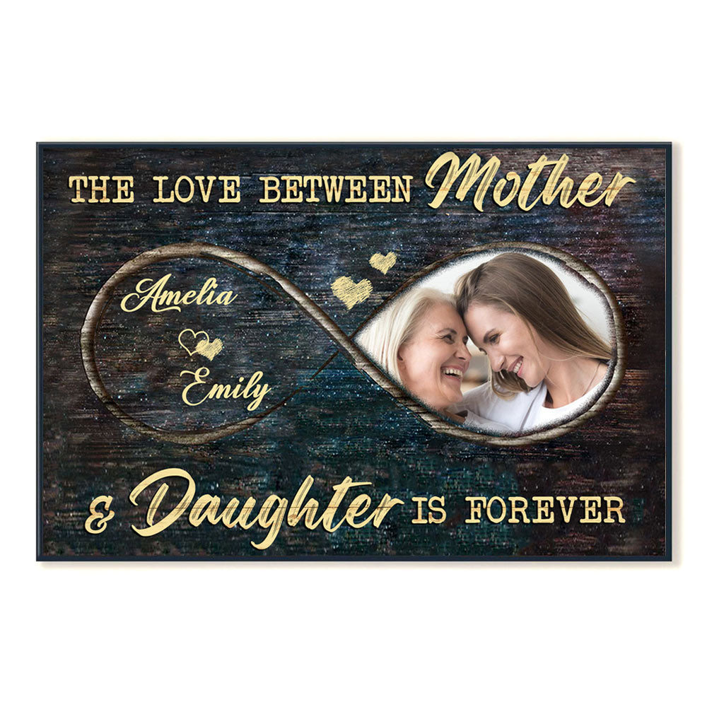 Love Mother Daughter Custom Photo Canvas Gift For Mom - Best Custom