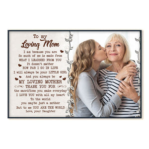 I Am Because You Are - Personalized Photo Canvas - Gift For Mom
