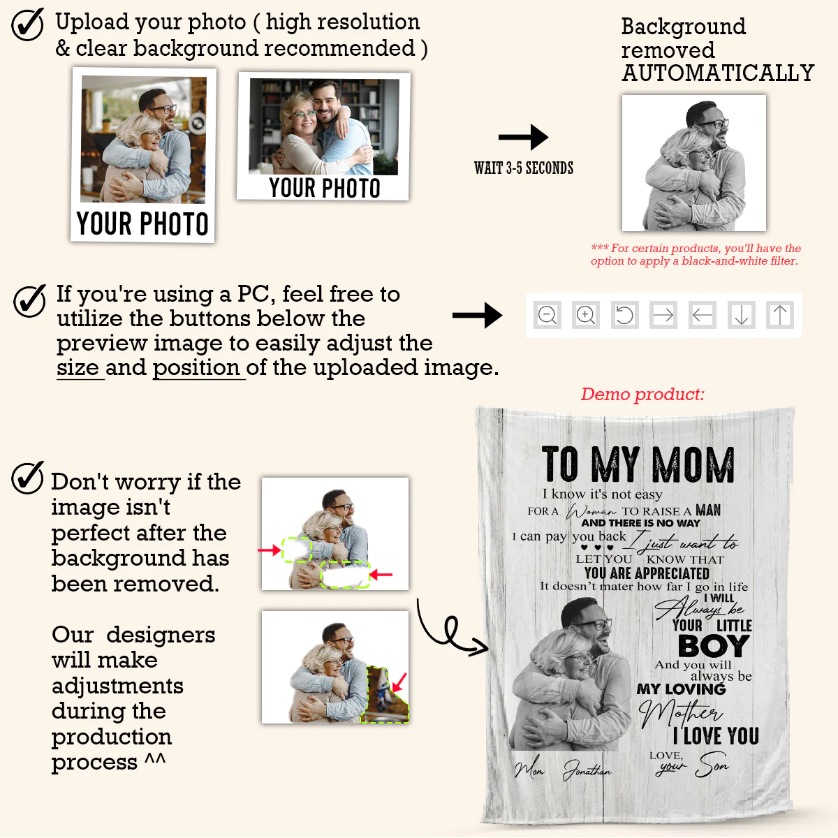 Custom Throw Blankets With Pictures - To My Daughter I Will Always Be The To Support You - Dad To Daughter, Personalized Gift For Daughter