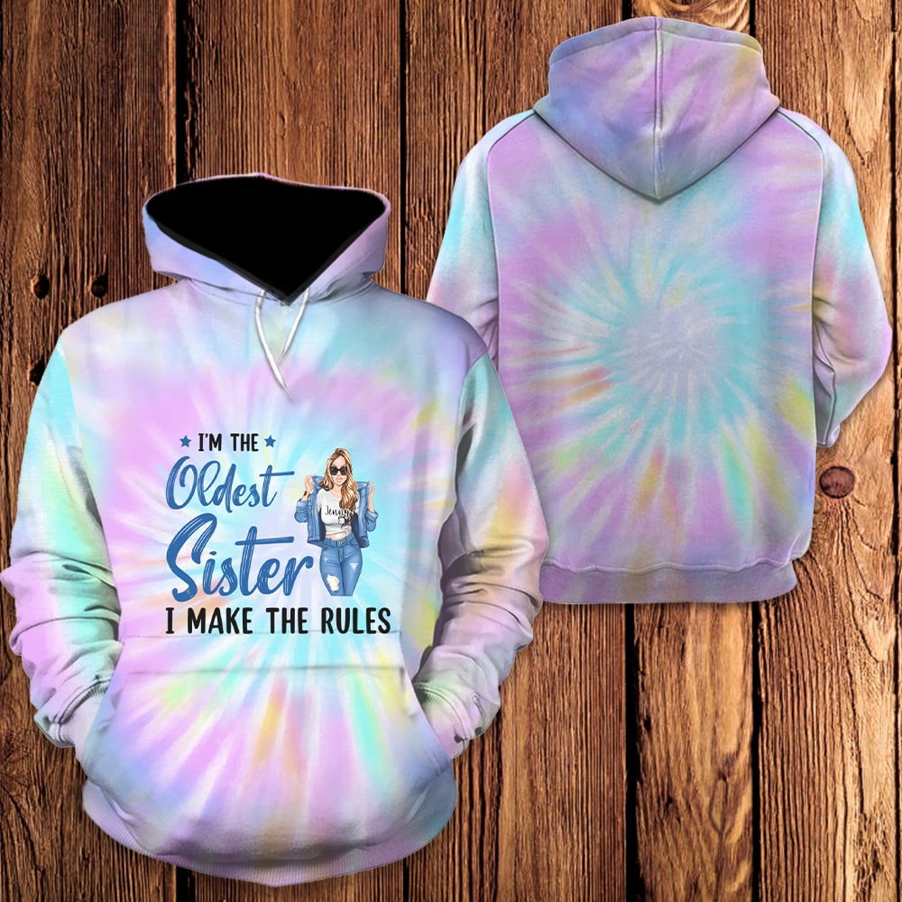 Sister Makes The Rules Personalized 3D All Over Print Shirt Gift For Sister