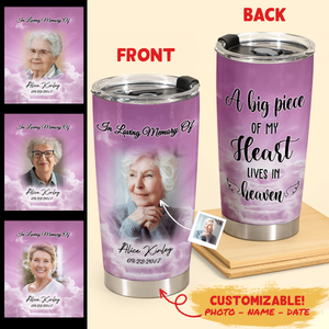 Best Memorial Gifts - A Big Piece Of My Heart - Personalized Water Tumbler