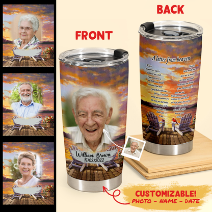 Memorial Gift - A Letter From Heaven Cardinal Bird - Personalized Insulated Tumbler