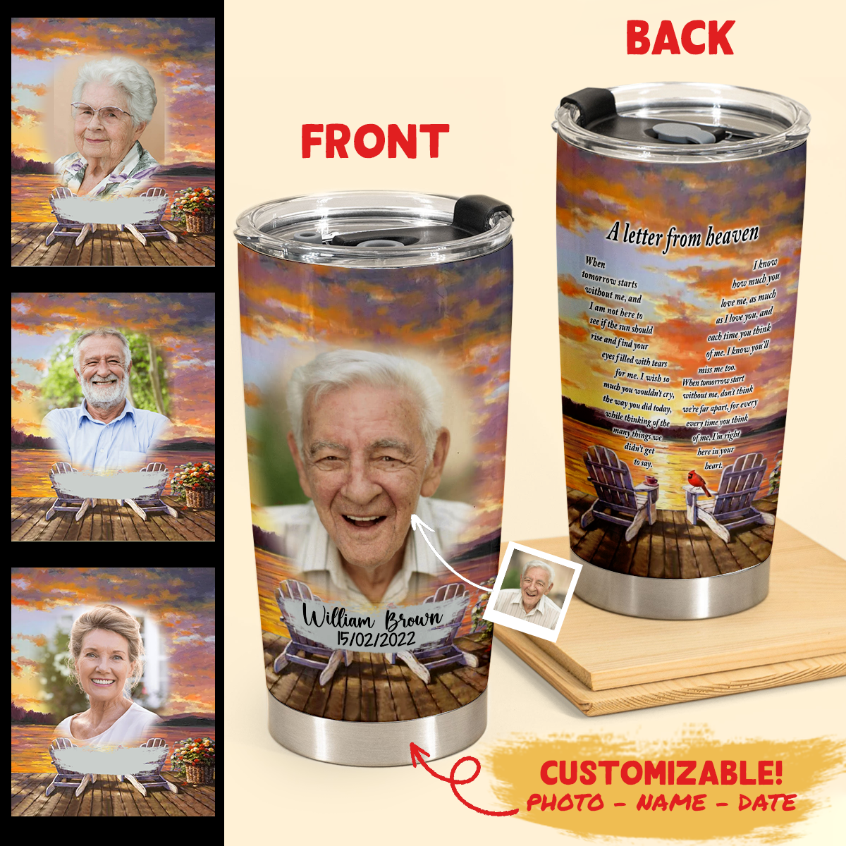 Memorial Gift - A Letter From Heaven Cardinal Bird - Personalized Insulated Tumbler