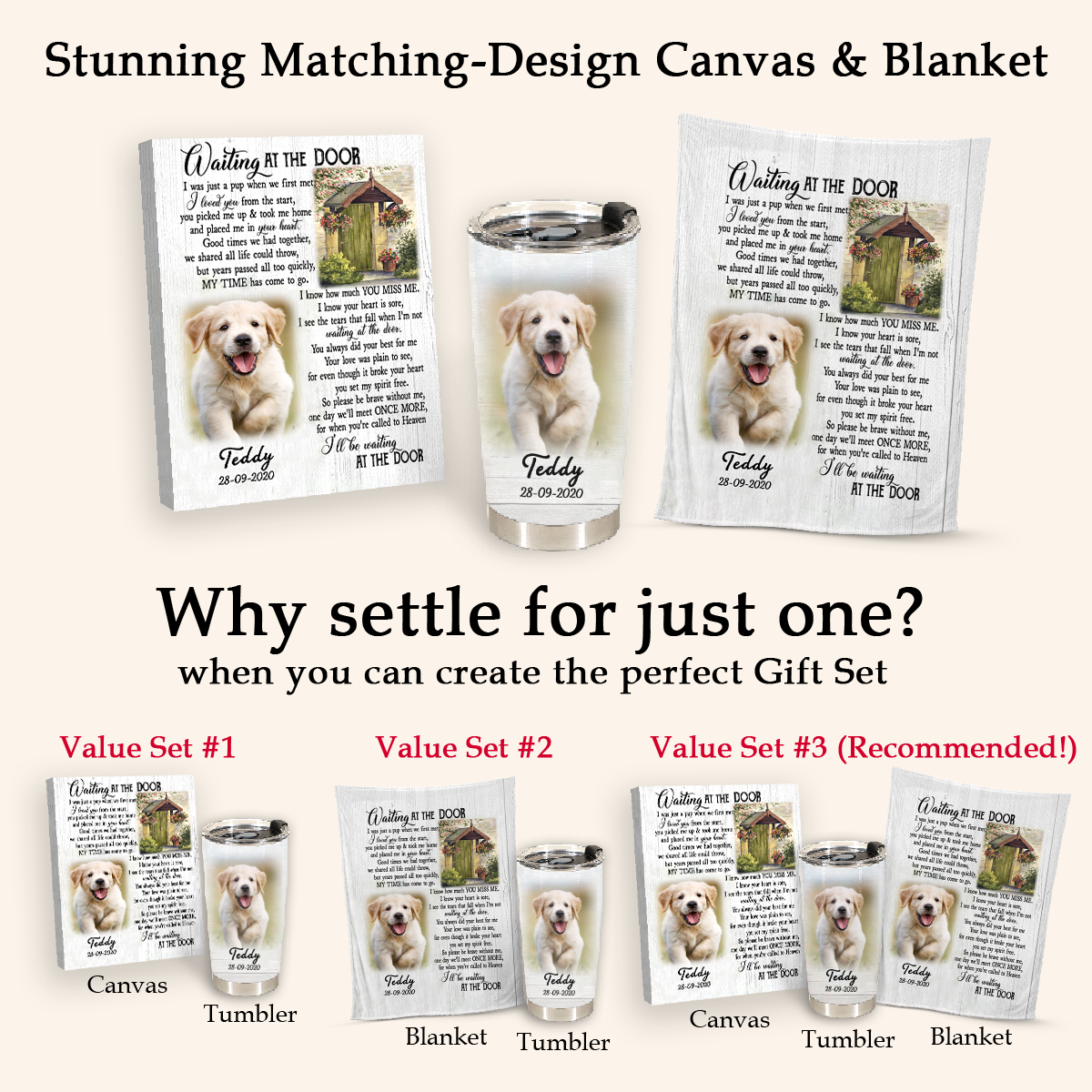 I'll Be Waiting At The Door - Memorial Pet Tumbler