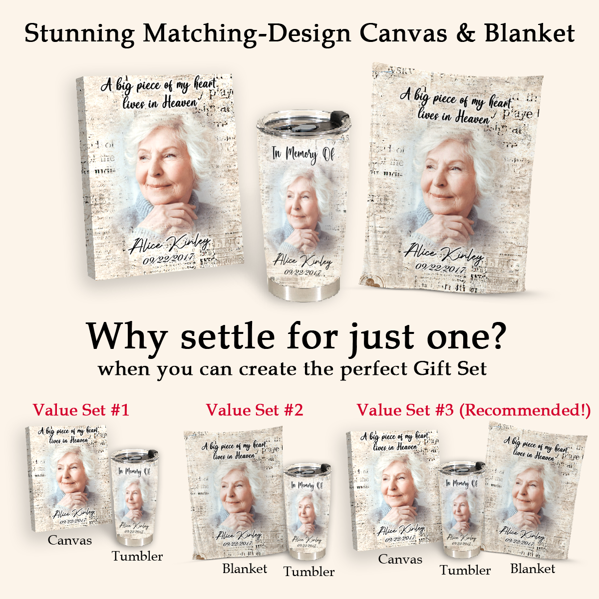 Unique Memorial Gift - A Big Piece Of My Heart - Stainless Steel Tumbler Personalized