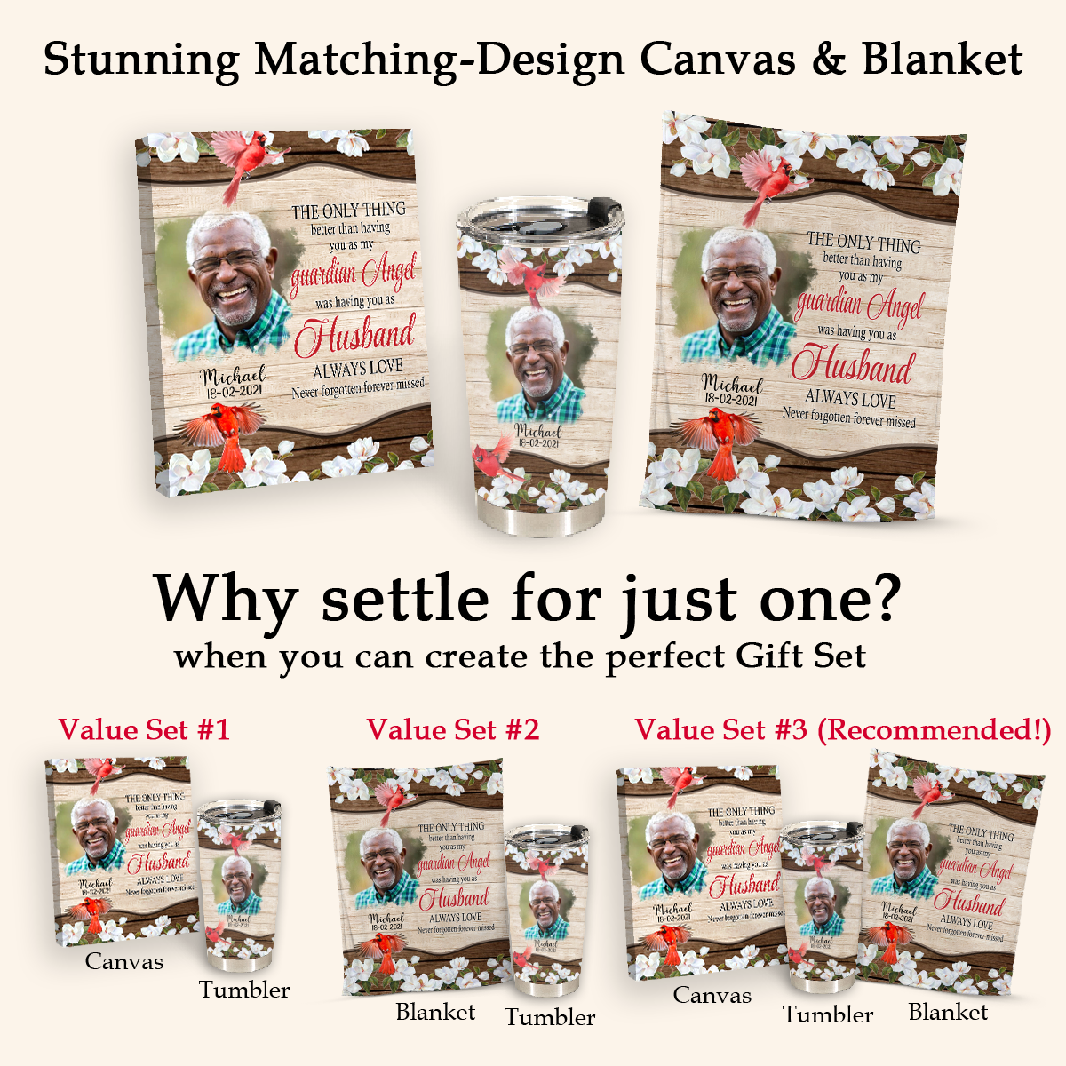 My Guardian Angel - Personalized Photo Tumbler - Memorial