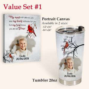 My Heart Still Looks For You, Cardinal - Personalized Photo Tumbler - Memorial