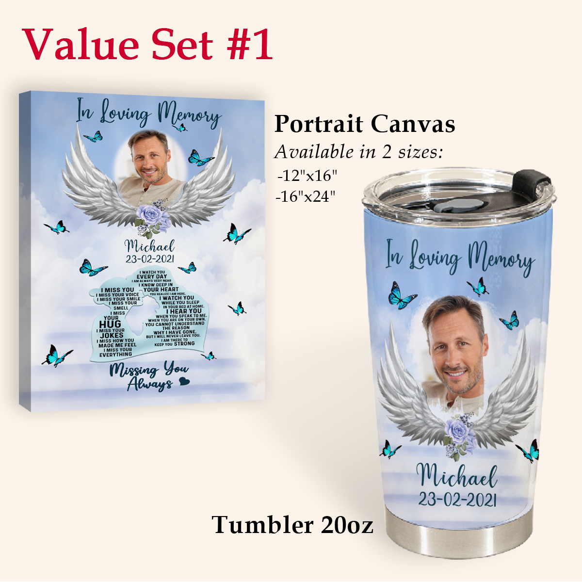 Missing You Always - Personalized Photo Tumbler - Memorial